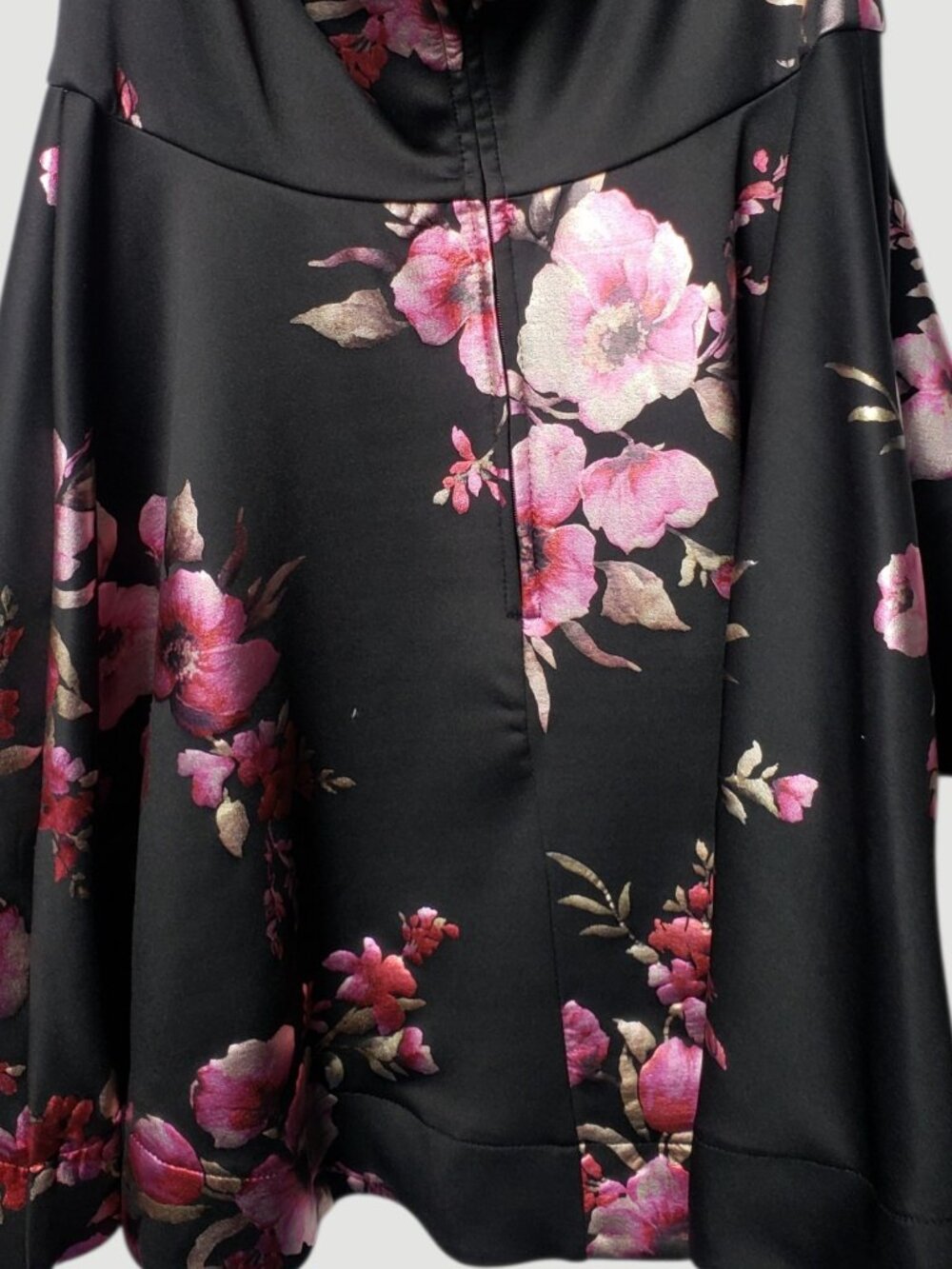 B.Darlin Strapless Floral Fit & Flare Dress Black/ fuschia Size 11/12 - Picture 4 of 12